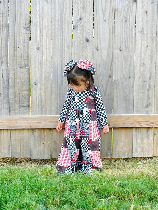 checkers pants romper