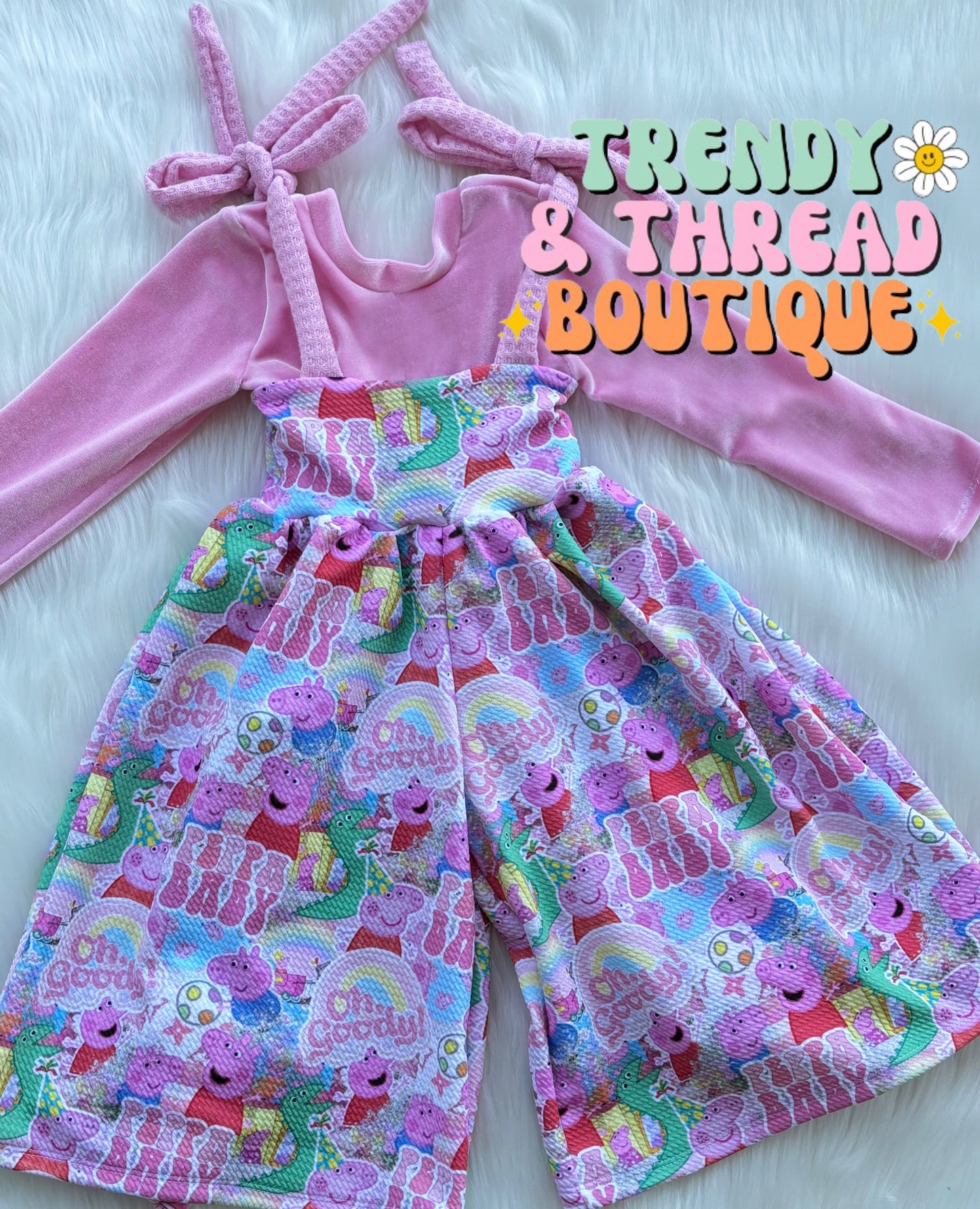 pink pig pants romper