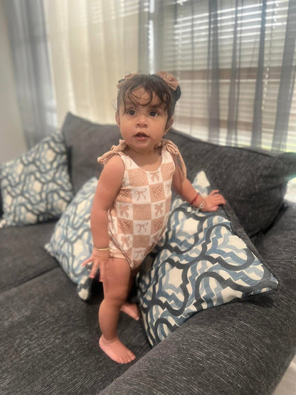 Bow bubble romper