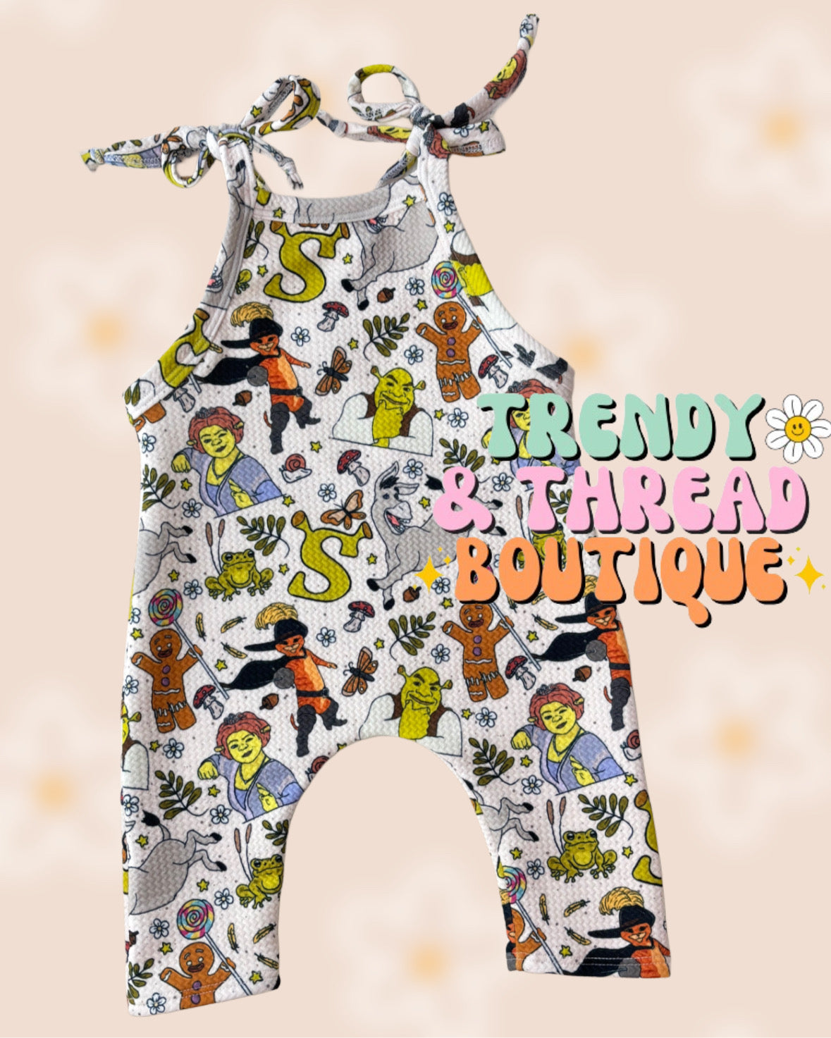 Shrek tie romper
